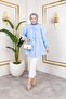 Women's Buttoned Tie-Up Blue Shirt - 3