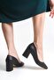 Porto Black Thick Heeled Shoes - 3