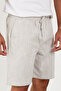 Men's Linen Shorts Elastic Waist Baggy Relaxed Fit - 3