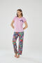 Tassel Flower Embroidered Colorful Pajamas Set - 4