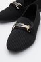 Women's Buckle Knitwear Casual Shoes Black - 3
