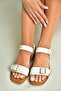 U944834003 White Genuine Leather Women's Sandals - 4