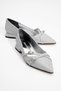 Women's Cross Belt Casual Shoes Silver Glitter