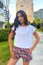 Women's Cotton Look Crew Neck T-Shirt - 5