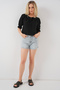 Women's Ruffle Collar Detailed Blouse 959 - Black - 2