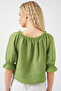 Women's Collared Ruffle Detail Blouse 959 - Emerald Green - 6