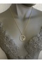Minimal Heart Detail Stone Necklace with Golden Craftsmanship (45 cm)