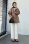 Belted Muslin Kimono with Pocket Detail - Mink - 4