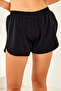 Women's Pool Sea Waist Drawstring Slit Shorts 4412 Black01