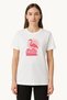 Women's White T-Shirt Pink Flamingo Printed Summer T-Shirt