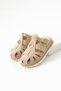 Vionna Women's Buckle Detailed Genuine Leather Slippers Beige Suede - 4