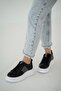 Lima Women's Stone Leather Sneakers Black - 3