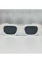 Unisex White Thick Rectangular Frame Sunglasses