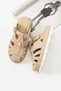 Vionna Women's Buckle Detailed Genuine Leather Slippers Beige Suede - 3