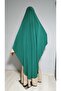 Full Length Sandy Souffle Khimar Hijab Scarf Green - 3