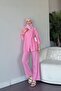 Women's Side Tie Button Shirt and Wide Leg Pants - 3