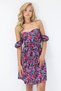 Women's Black Kiss Collar Out-Cut Cutout Patterned Poplin Dress Alc-X14221 - 3