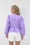 Dark Lilac Crew Neck Bow Tie Princess Sleeve Poplin Blouse Alc-X13375 - 6