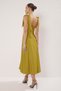 Olive Green A-Line Woven Midi Elegant Evening Gown with Strap Tie Detail for Proms and Graduation Dresses TPRSS24EL00251 - 5