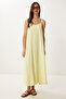 Women's Yellow Strap Summer Tensel Dress Bv00155