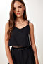 Women's Black Bead Detail Linen Blouse Pants Suit Bv00170 - 3
