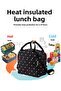 Heat Insulated Waterproof Thermal Bag Food Carrying Lunch Box with Hanger Black Polka Dot Pattern - 5