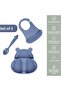 Silicone Food Set - 3-piece Feeding Set, Bib, Plate and Spoon
