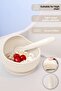 5-Piece Silicone Feeding Set - Baby Food Bib - Plate - Vacuum Bowl - Straw Cup - Spoon-Beige - 2