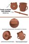 Baby Training Cup with Leak-Proof Lid and Silicone Straw - Silicone Baby Feeding Cup - Brown - 3