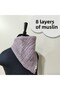 100% Cotton 8 Layers Muslin Fabric Set of 5 Baby Bibs/Mouth Wipes with Three Snaps