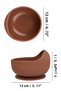 Vacuum-Based Baby Food Bowl - Vacuum Oval Silicone Bowl - Brown - 5