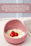 Vacuum-Based Baby Food Bowl - Vacuum Oval Silicone Bowl - Pink - 3