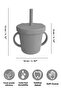 Baby Training Cup with Leak-Proof Lid, Silicone Straw, Silicone Baby Feeding Cup - Gray - 6