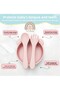 5 Piece 100% Silicone Baby Feeding Set (Vacuum Plate and Bowl-Fork-Spoon-Feeding Bib)Pink - 3