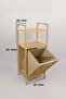 Natural Wood Bamboo Bathroom Organizer Shelf Bamboo Laundry Basket with 2 Shelves Dirty Basket Bathroom Kitchen Shelf - 2