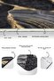 Gold - Modern Art Simple & Stylish Classic 2-Piece Bathroom & Kitchen Mat Set with Marble Motif on Black Floor - 4