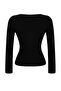 Siyah Premium İplik/Özel İplik Fitted/Vücuda Oturan Üstü Drape Triko Kazak TWOAW26KZ00061 - 6