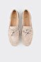 Beige Leather Women's Casual Shoes - 4