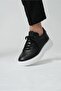 Drew Model Genuine Leather Handmade Men's Black Sneakers Shoes - 2