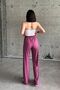 Dried Rose Elastic Waist Slit High Waist Sweatpants - 7