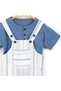 Summer Woven Thin Fabric Salopet Short Sleeve T-Shirt Button Detailed 6-24 Months Baby Boy Suit - 4