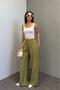 Green Wide Leg Women's Trousers Mg1982 - 2