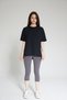 Black Women's Cotton Slit Oversize T-shirt - Nors - 2