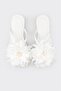 White Women's Flat Slippers - 4