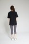 Black Women's Cotton Slit Oversize T-shirt - Nors - 3