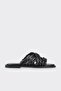 Black Leather Women's Slippers 0