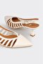 Ecru Leather Women's Heeled Shoes - 4