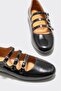 Black Leather Women's Ballerinas - 3