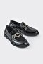 Black Leather Women's Loafer - 2