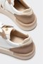 Beige Leather Women's Sports Shoes - 4